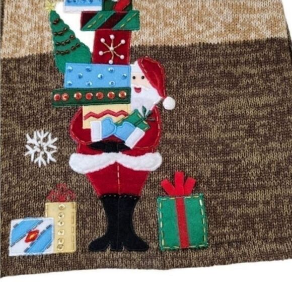 NEW Vintage Tiara International Christmas Embellished Zip Up Sweater Cardigan - Picture 10 of 14